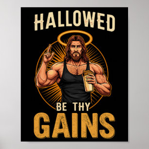 Affiche Hallow Be Thains Christian Workout Gym Jesus