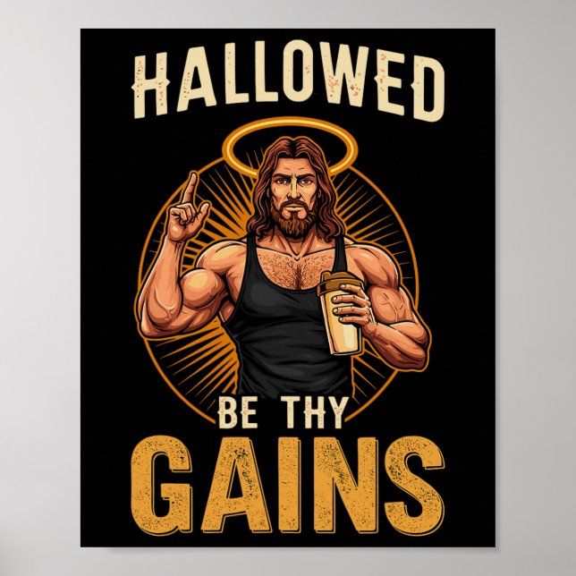 Affiche Hallow Be Thains Christian Workout Gym Jesus (Devant)