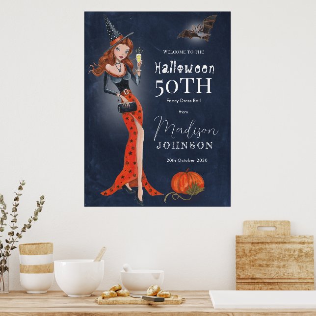 Affiche Halloween 50 ème fête d'anniversaire (Cuisine)