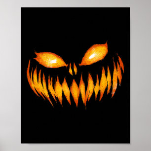 Affiche Halloween à la tête de Citrouille sculpté de Jack-