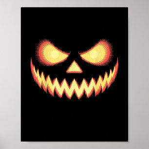Affiche Halloween à la tête de Citrouille sculpté de Jack-