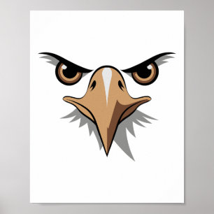 Affiche Halloween Aigle chauve visage costume enfants mign