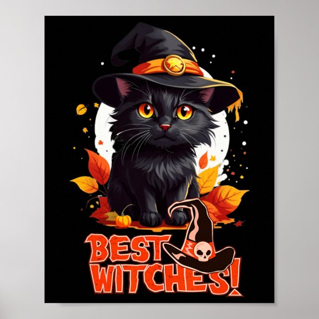 Affiche Halloween Amoureux de les chats Drôle Éffrayant Ha (Devant)