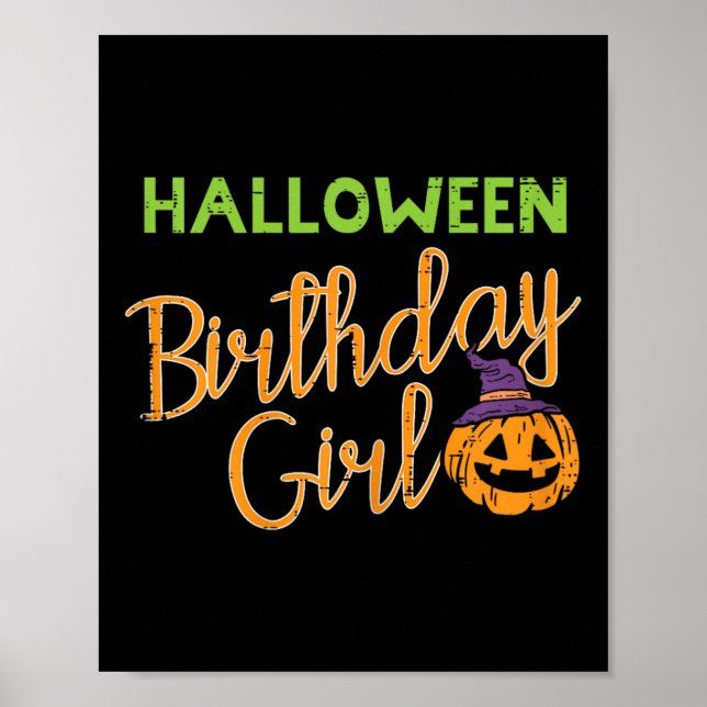 Affiche Halloween Anniversaire Fille Anniversaire Costume  (Devant)