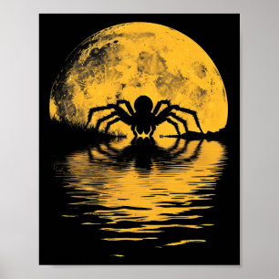 Affiche Halloween Araignée Pleine lune Effrayer Costume Éf