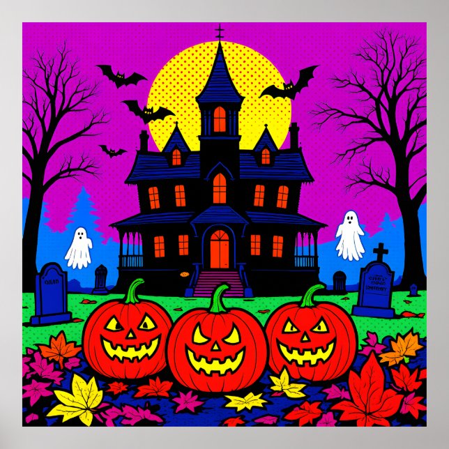 Affiche Halloween Art Pop Moderne (Devant)
