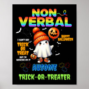 Affiche Halloween Autis non-verbyl Ausome Trick-or-traiter