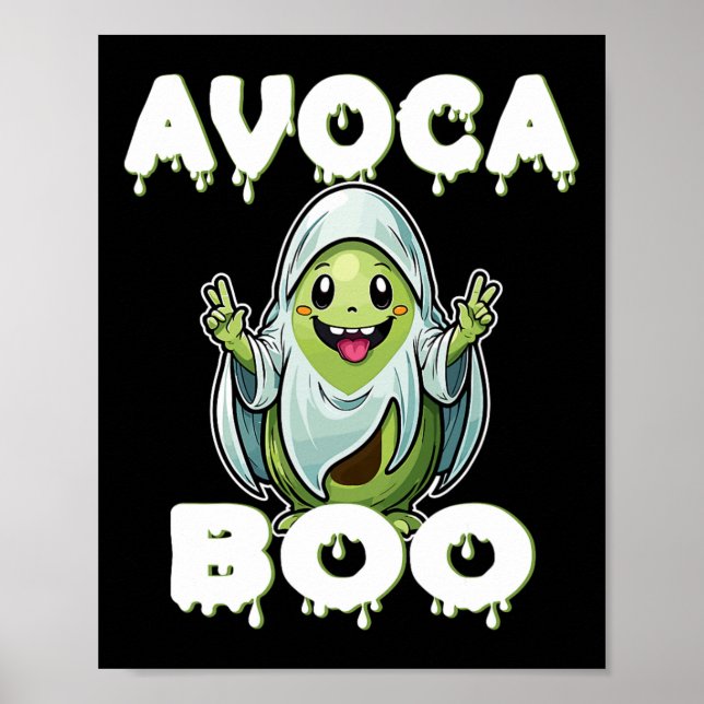 Affiche Halloween Avocado Pun Ghost Costume Drôle Veggie A (Devant)