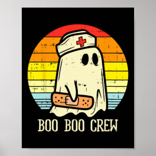 Affiche Halloween Boo Boo Crew Ghost Nurse Retro Halloween