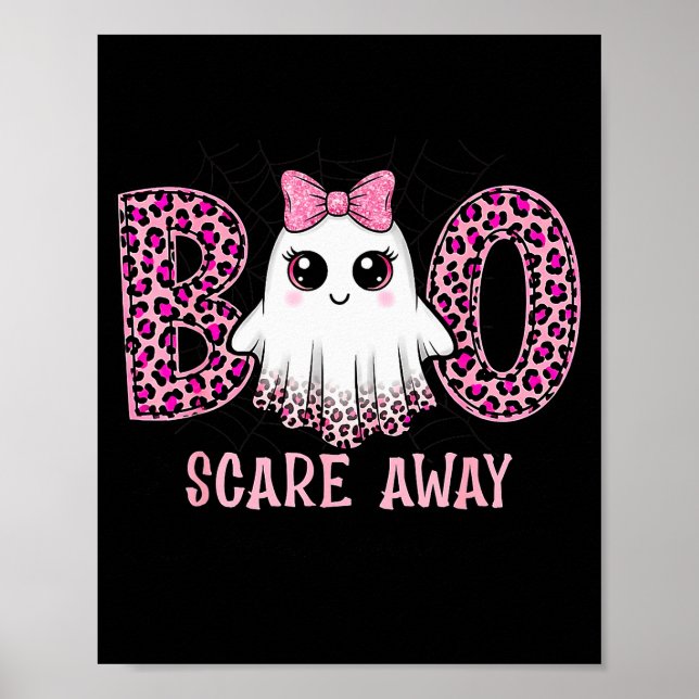 Affiche Halloween Boo E Away Breast Cancer Awareness Cute  (Devant)