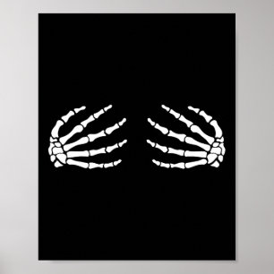 Affiche Halloween Boo Skeleton Mains Costume Amusant pour 