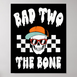Affiche Halloween Byd Two The Bone Funny 2nd Birthday Ske
