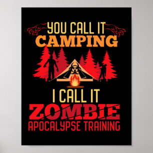 Affiche Halloween Camping Zombie Apocalypse Formation Amus