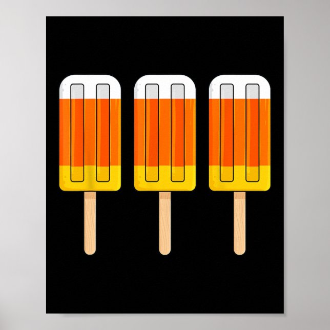 Affiche Halloween Candy Corn Fun Glace Crème Popsicles (Devant)