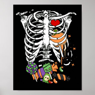 Affiche Halloween Candy Skeleton Rib Cage X-Ray