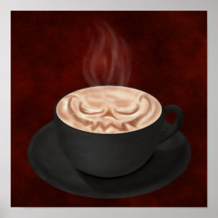 Affiche Halloween Cappuccino Art Jack-o-lanterne