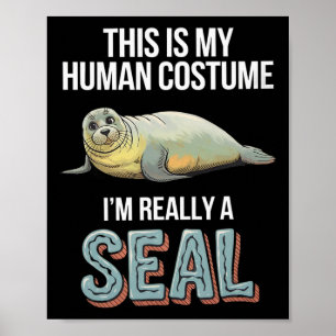 Affiche Halloween C'est mon costume humain Je suis vraimen