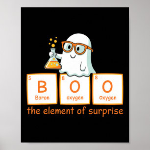 Affiche Halloween Chimie Boo L'Élément De Surprise Cu