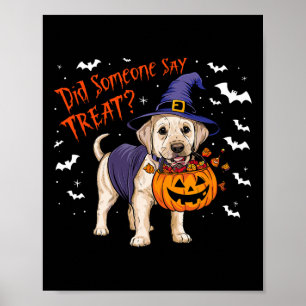 Affiche Halloween Chiot de Sorcière Treat Labrador Chiot