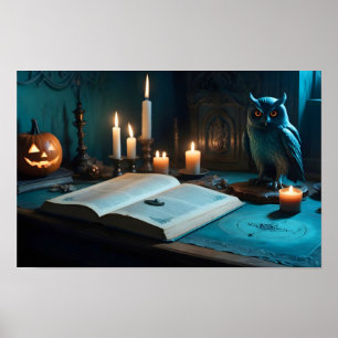 Affiche Halloween Chouette Citrouille mignonne Éffrayante