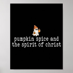 Affiche Halloween chrétien fantôme mignon citrouille Sce F