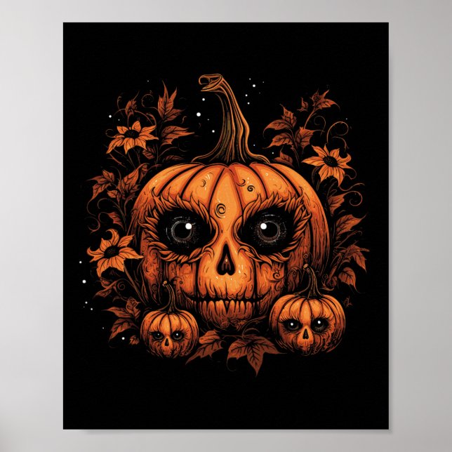 Affiche Halloween Citrouille Automne Thanksgiving Automne  (Devant)