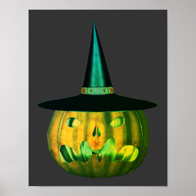 Affiche Halloween Citrouille de Jack-o'-lantern effrayant (Devant)