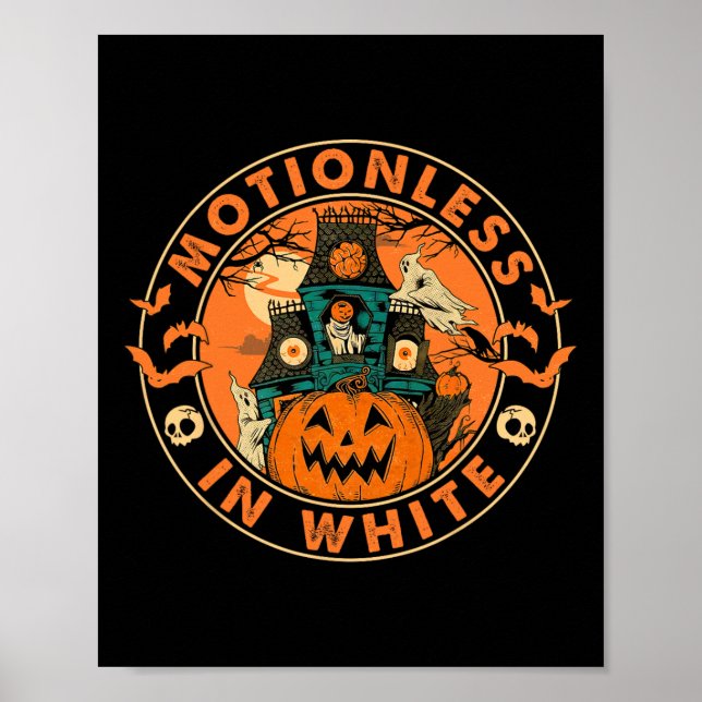 Affiche Halloween Citrouille Motionlesses amusantes en bla (Devant)