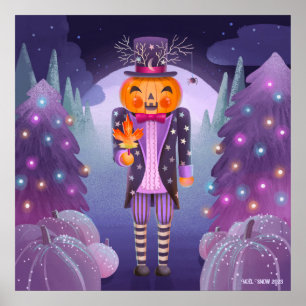 Affiche Halloween Citrouille Nutcracker Art Imprimer