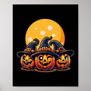 Affiche Halloween Citrouille triple sorcière Casquette Tee