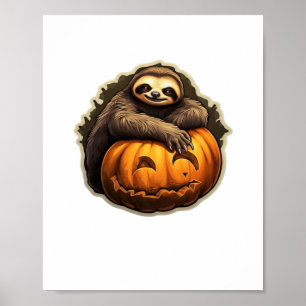 Affiche Halloween classique à thème Sloth T-shirt