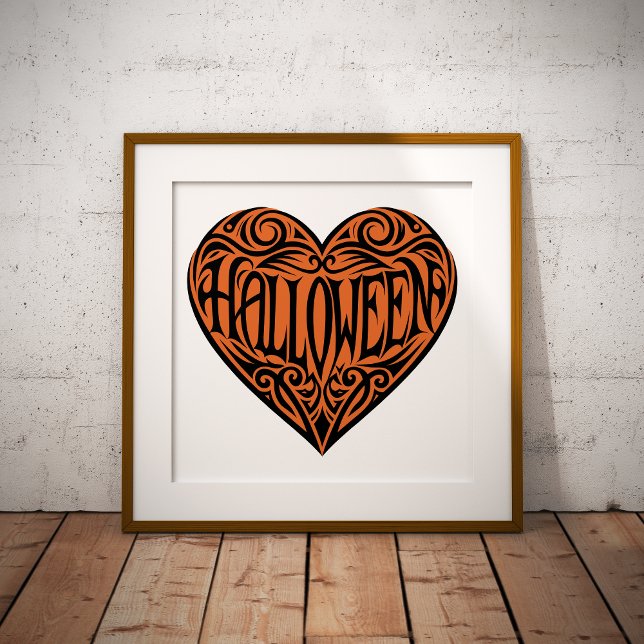 Affiche Halloween cœur, Cœur noir, Vacances (Créateur téléchargé)
