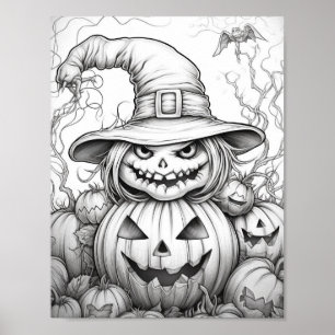 Affiche Halloween Coloration adulte