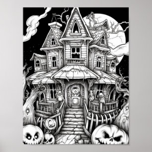 Affiche Halloween Coloration adulte