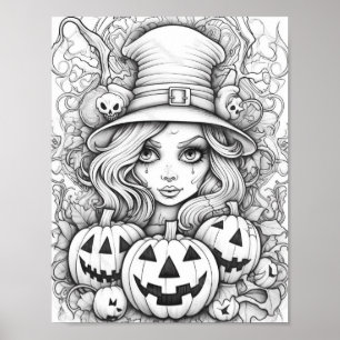 Affiche Halloween Coloration adulte