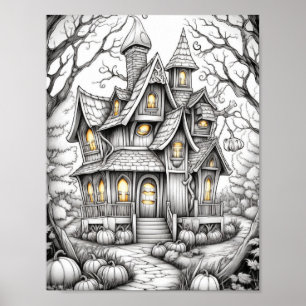 Affiche Halloween Coloration adulte