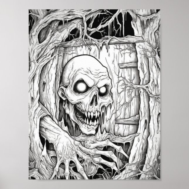 Affiche Halloween Coloration adulte (Devant)