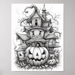 Affiche Halloween Coloration adulte