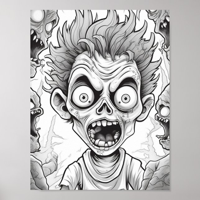 Affiche Halloween Coloration adulte (Devant)