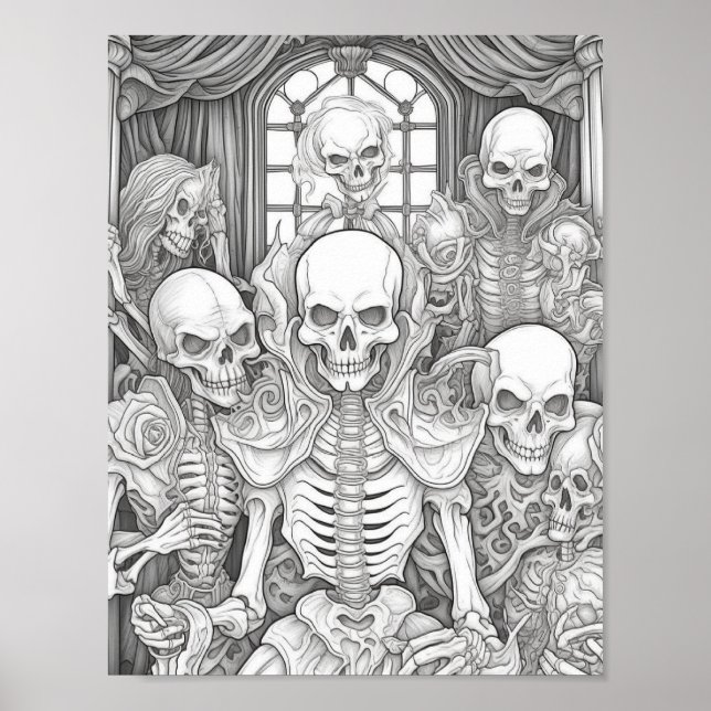 Affiche Halloween Coloration adulte (Devant)