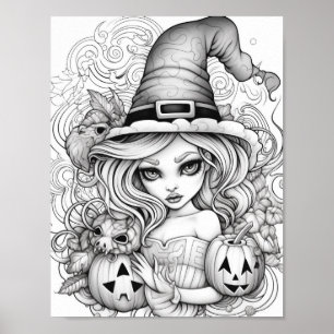 Affiche Halloween Coloration adulte
