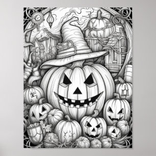 Affiche Halloween Coloration adulte