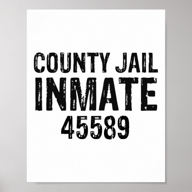 Affiche Halloween Comté Prisonnier Détenu Costume Partie (Devant)