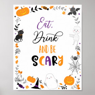 Affiche Halloween Consommer Boire Be Scanner Party Signal