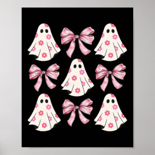 Affiche Halloween Coquette Pink Bow Ghost
