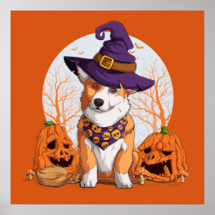 Affiche Halloween Corgi