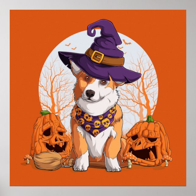 Affiche Halloween Corgi (Devant)