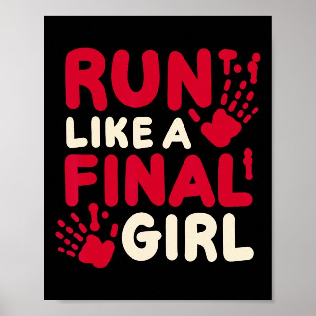 Affiche Halloween Costume Drôle Courir Comme Une Dernière  (Devant)