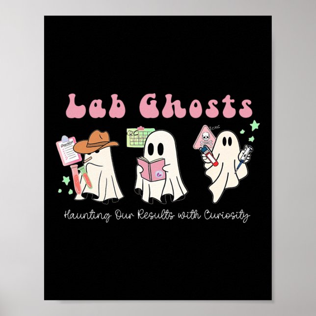 Affiche Halloween Costume Fantôme Enseignant Laboratoire T (Devant)