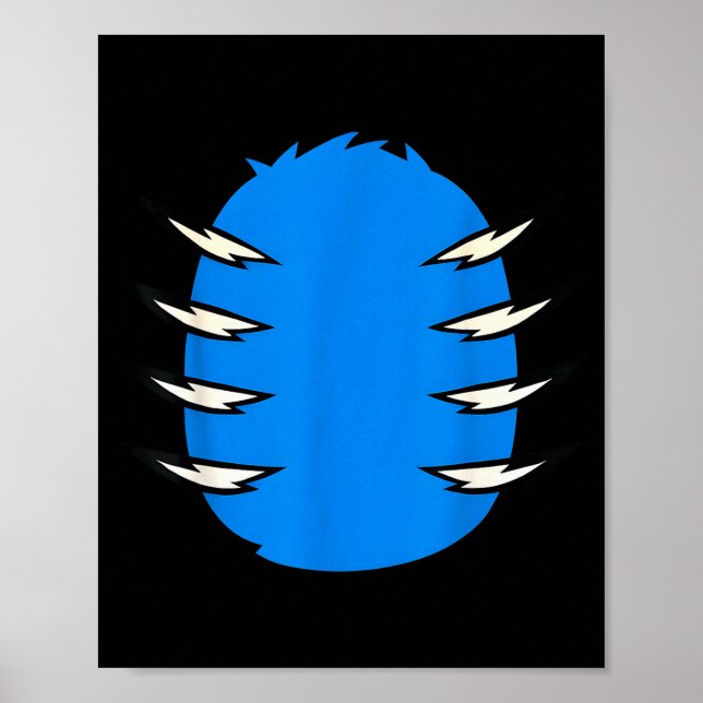 Affiche Halloween Costume Funny Blue Tiger Diy Group Match (Devant)